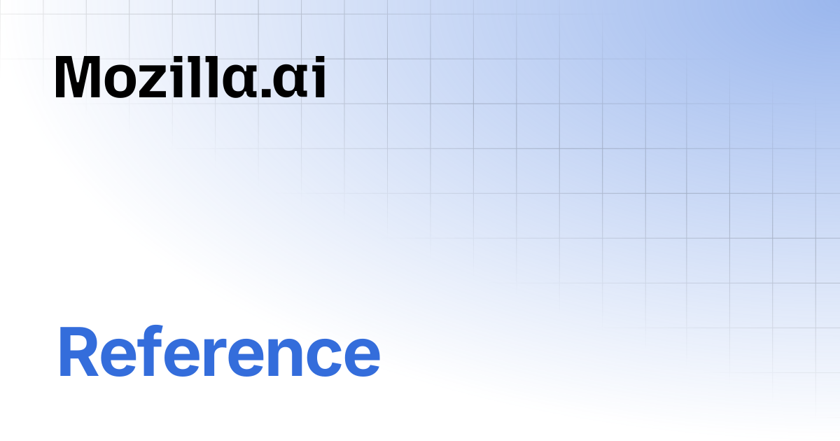 Reference | encoderfile | Mozilla.ai Docs